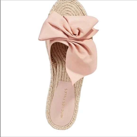 Avec Les Filles Gemma Pink Jute Leather Slide Size 7 NEW - Picture 4 of 8